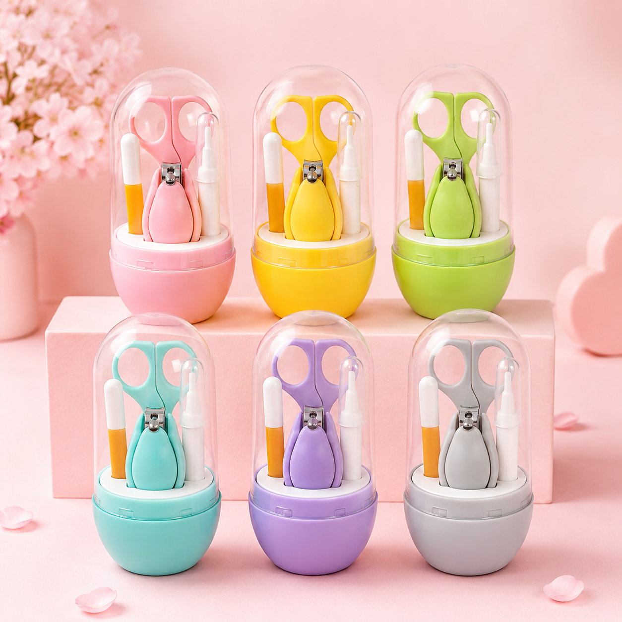 4 Pcs Baby Care Kit (Nail Cutter, Nail Filler, Scissors, Tweezers)