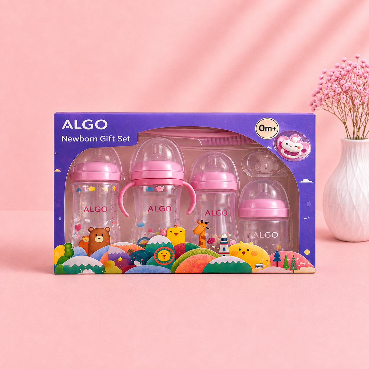 ALGO Newborn Gift Set – 6 Piece Baby Feeding Bottle Set