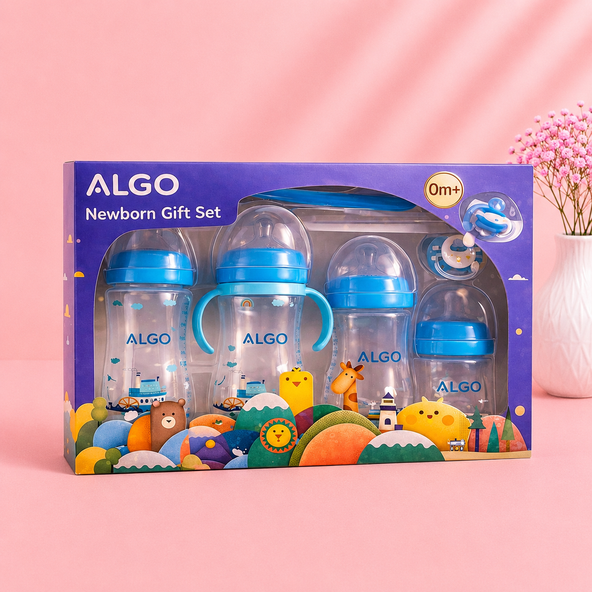 ALGO Newborn Gift Set – 6 Piece Baby Feeding Bottle Set