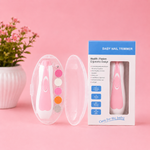 Safe Electric Baby Nail Trimmer Kit | Quiet File with LED Light & 6 Grinding Heads