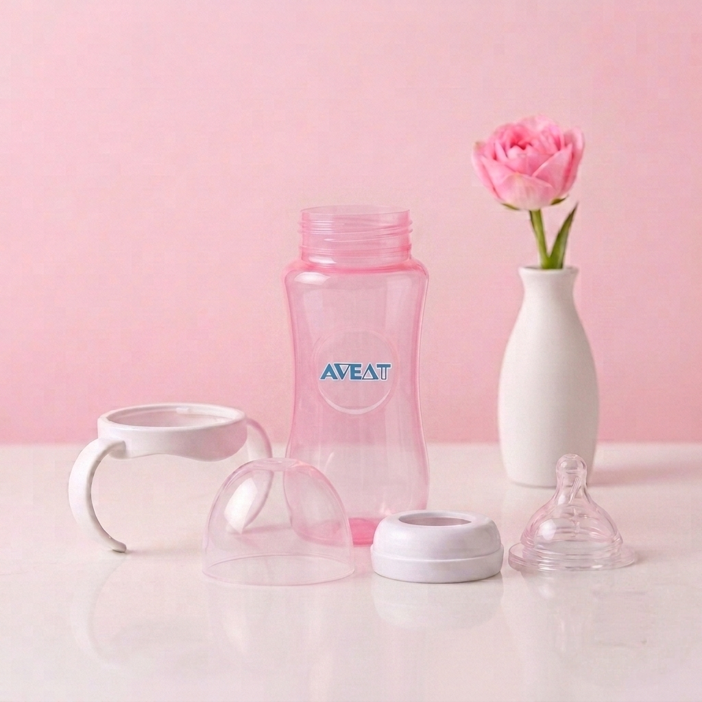 AVEAT Natural Trainer Baby Feeding Bottle (330mL / 11oz) with Easy-Grip Handles