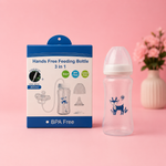 3-in-1 Hands-Free Baby Feeding Bottle 300ml | BPA-Free Wide Neck Feeding Bottle