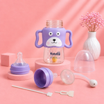 Kidsdog Cute Dog Silicone Sleeve Glass Baby Bottle (240mL)