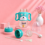 Kidsdog Cute Dog Silicone Sleeve Glass Baby Bottle (240mL)