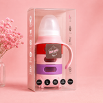 Yes® Glass Baby Feeding Bottle (120mL) with Rainbow Protective Silicone Sleeve & Easy-Grip Handles