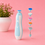 Safe Electric Baby Nail Trimmer Kit | Quiet File with LED Light & 6 Grinding Heads